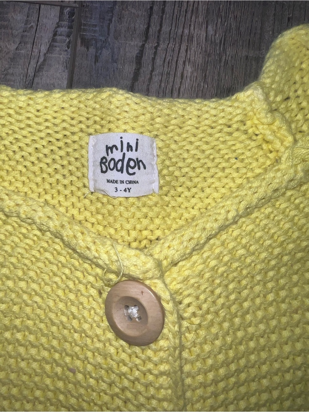 Mini Boden Yellow Knit Button-Front Cardigan Jacket - Picture 3 of 4